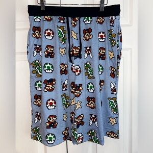 EUC Nintendo Super Mario Bros Blue Pajama Shorts Size XL